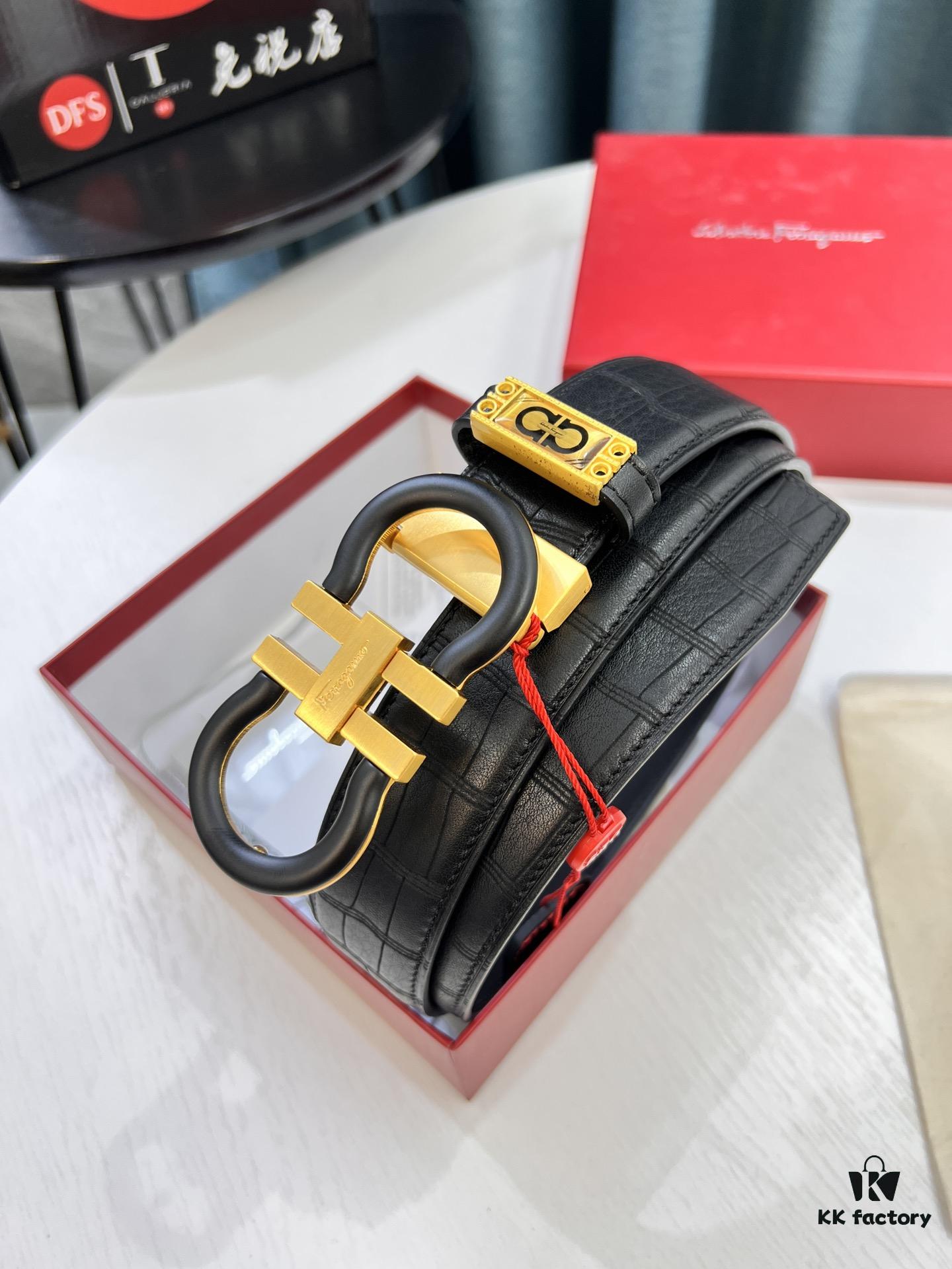 Ferragamo Belt, Hong Kong Duty-Free Gift Box (NXP Tag with Authenticity Chip Recognizable on Official Website)