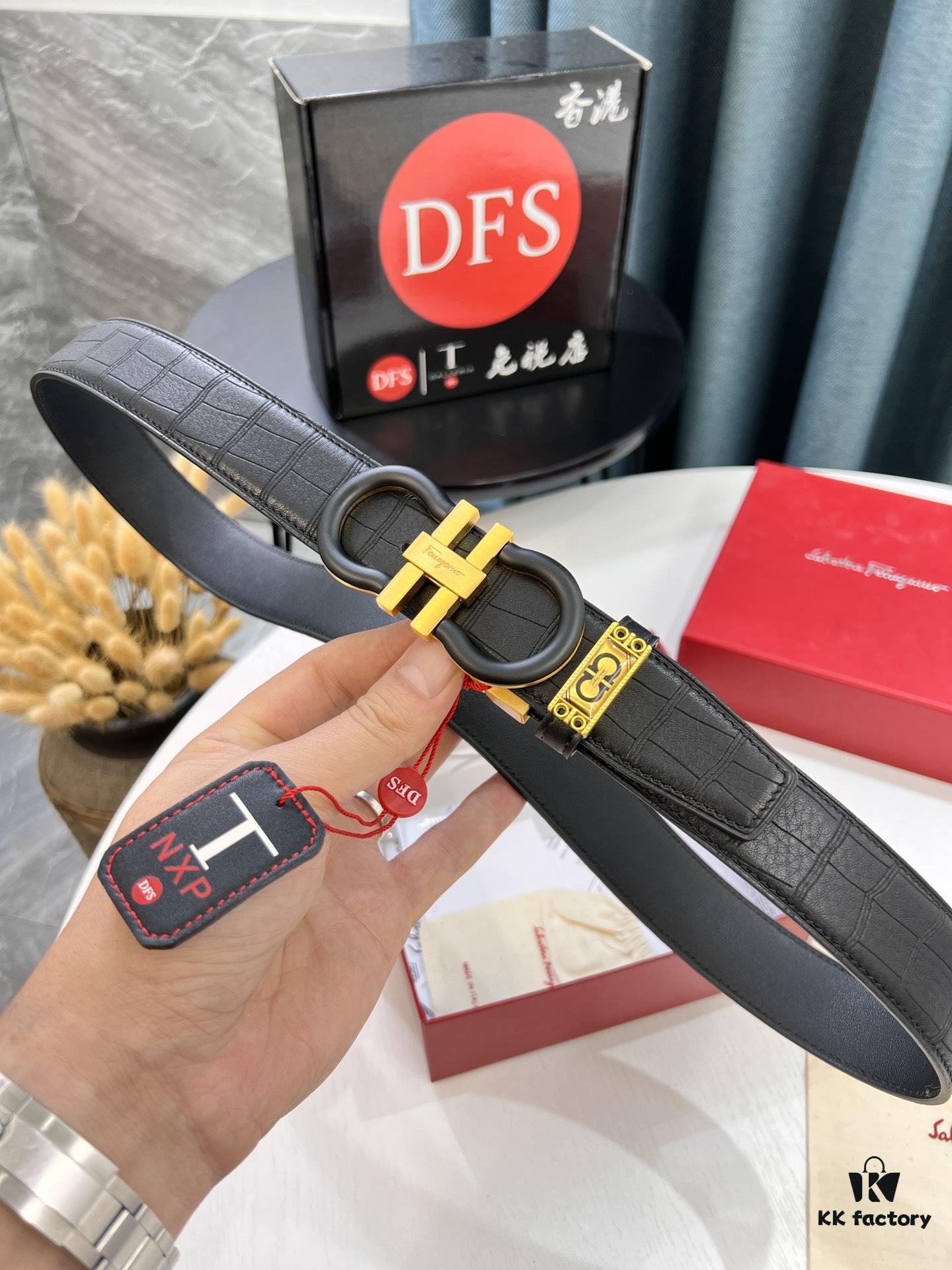 Ferragamo Belt, Hong Kong Duty-Free Gift Box (NXP Tag with Authenticity Chip Recognizable on Official Website)