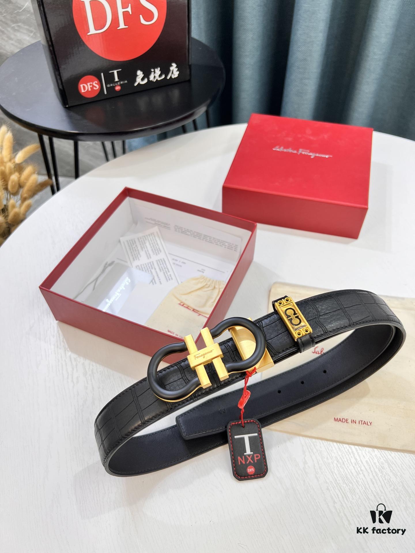 Ferragamo Belt, Hong Kong Duty-Free Gift Box (NXP Tag with Authenticity Chip Recognizable on Official Website)