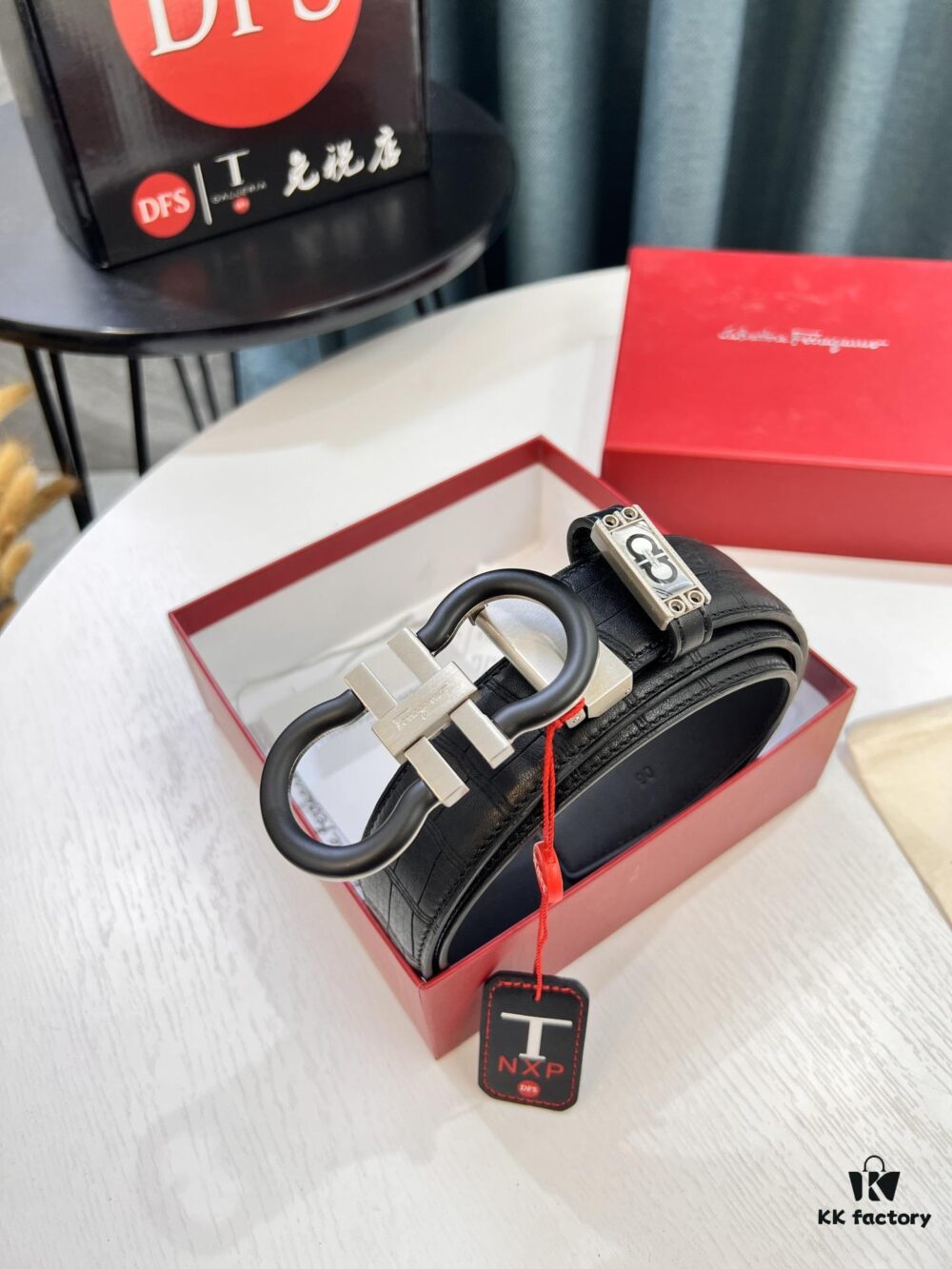 Ferragamo Belt, Hong Kong Duty-Free Gift Box (NXP Tag with Anti-Counterfeit Chip Recognizable on Official Website)
