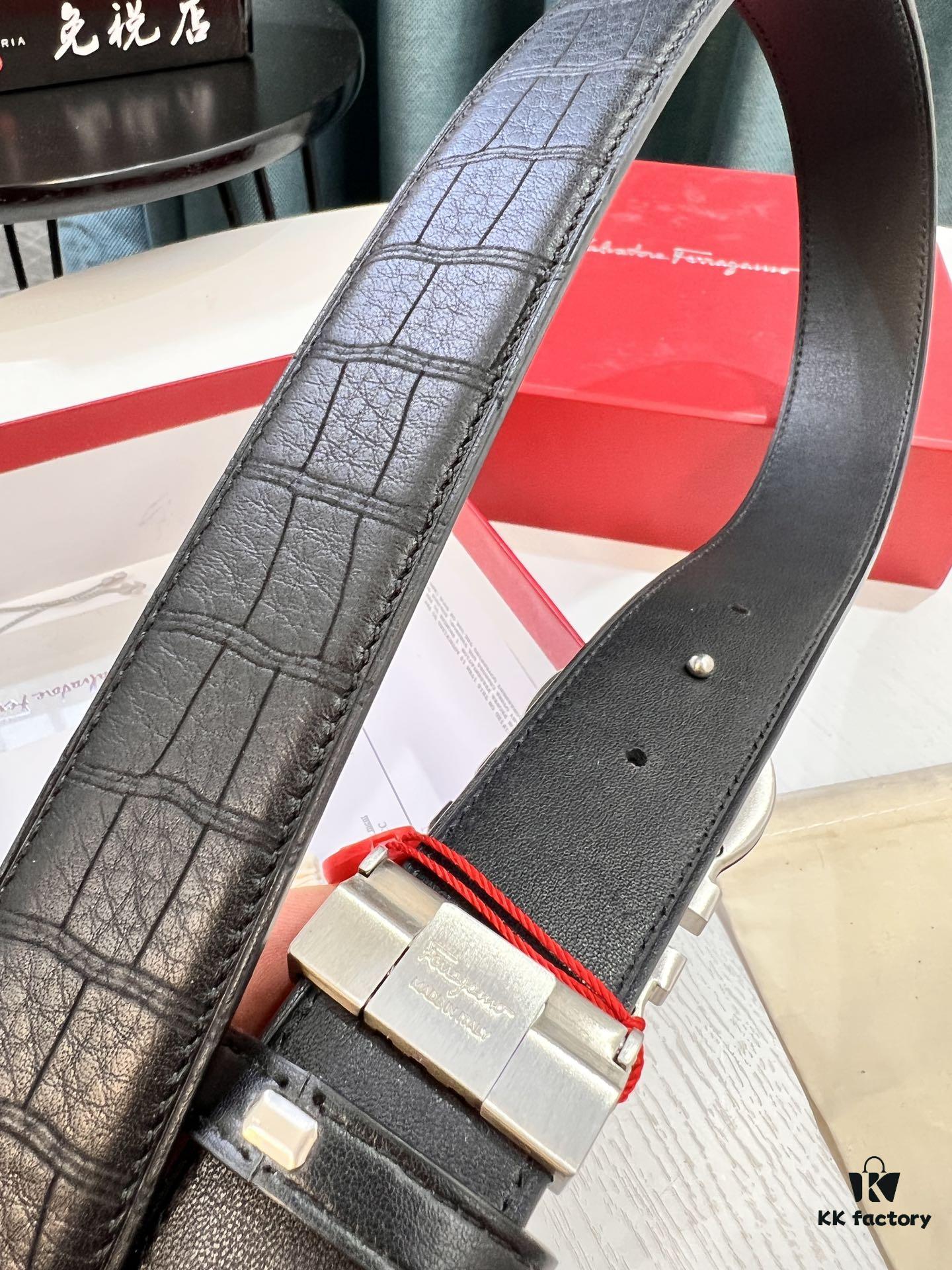 Salvatore Ferragamo Belt, Hong Kong Duty-Free Gift Box (NXP Tag with Authenticity Chip Recognizable on Official Website)