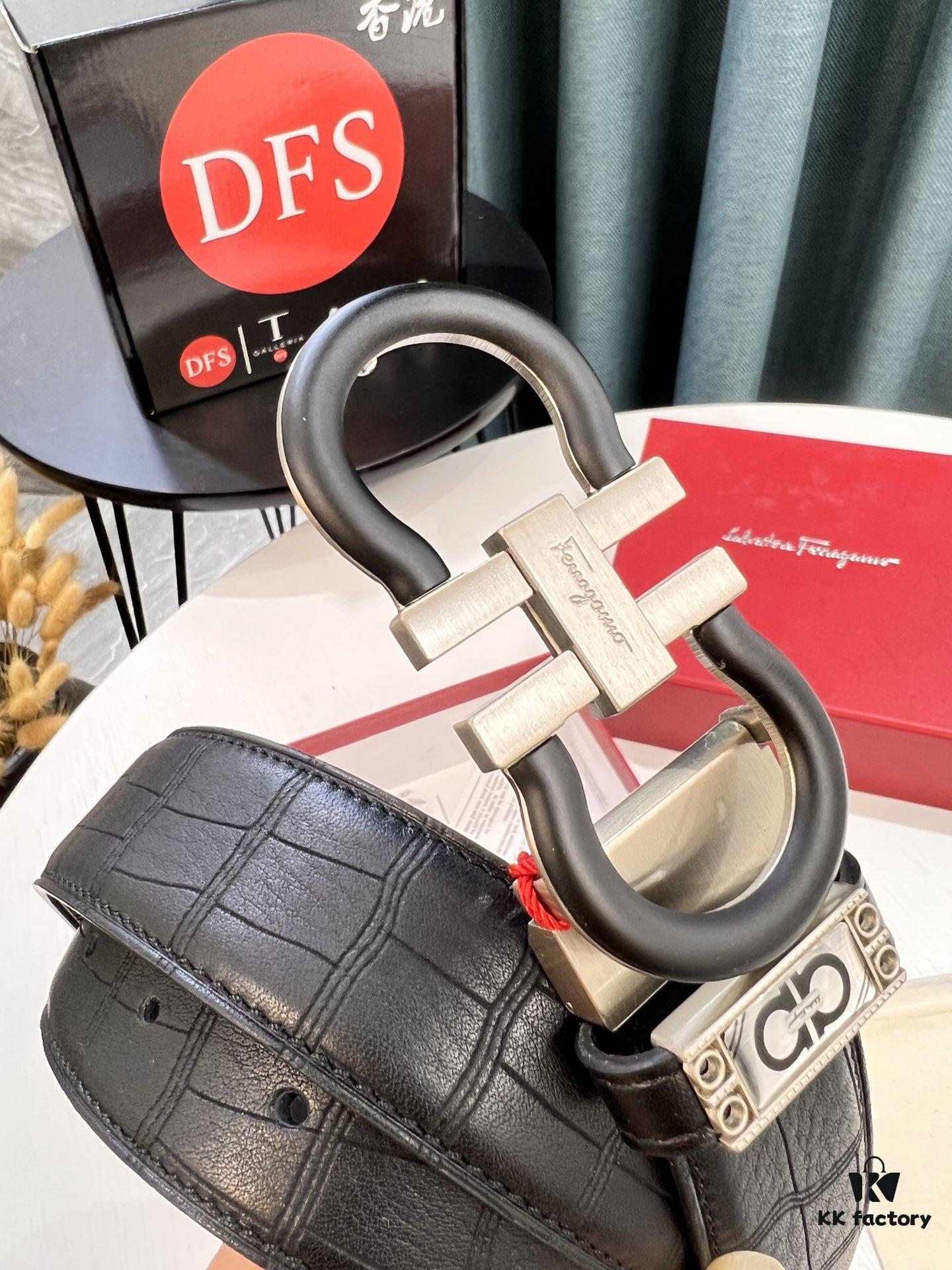 Salvatore Ferragamo Belt, Hong Kong Duty-Free Gift Box (NXP Tag with Authenticity Chip Recognizable on Official Website)