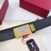 Salvatore Ferragamo Men's Belt, Genuine Imported Embossed Top-Layer Calfskin, Reversible Design, 3.5cm Width, New Minimalist Steel Hardware