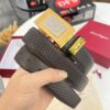 Salvatore Ferragamo Men's Belt, Genuine Imported Embossed Top-Layer Calfskin, Reversible Design, 3.5cm Width, New Minimalist Steel Hardware