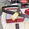 Salvatore Ferragamo Men's Belt, Genuine Imported Embossed Top-Layer Calfskin, Reversible Design, 3.5cm Width, New Minimalist Steel Hardware