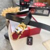 Salvatore Ferragamo Men's Belt, Genuine Top Grain Leather, Reversible Design, 3.5cm Width, Stainless Steel Hardware, Perfect for Gifting