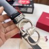 Ferragamo Men's Belt, Genuine Imported Smooth Full-Grain Leather, Reversible Design, 3.5cm Width, Stainless Steel Buckle, Boxed with NXP Anti-Counterfeit Chip