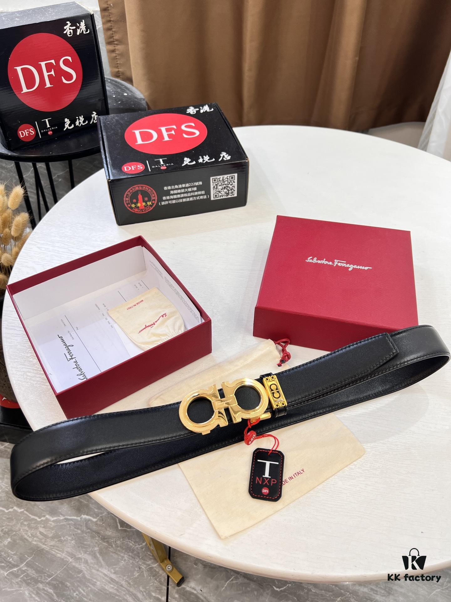 Arrival 🎺🎺 Genuine Photography, Ferragamo Automatic Series Men's Belt, ZP Molded 8-Shaped Beveled Pattern with Stainless Steel Hardware, Business Belt, Imported Xiao Ferragamo Plain Full-Grain Cowhide, Automatic Tooth Slide, Width 3.5 cm