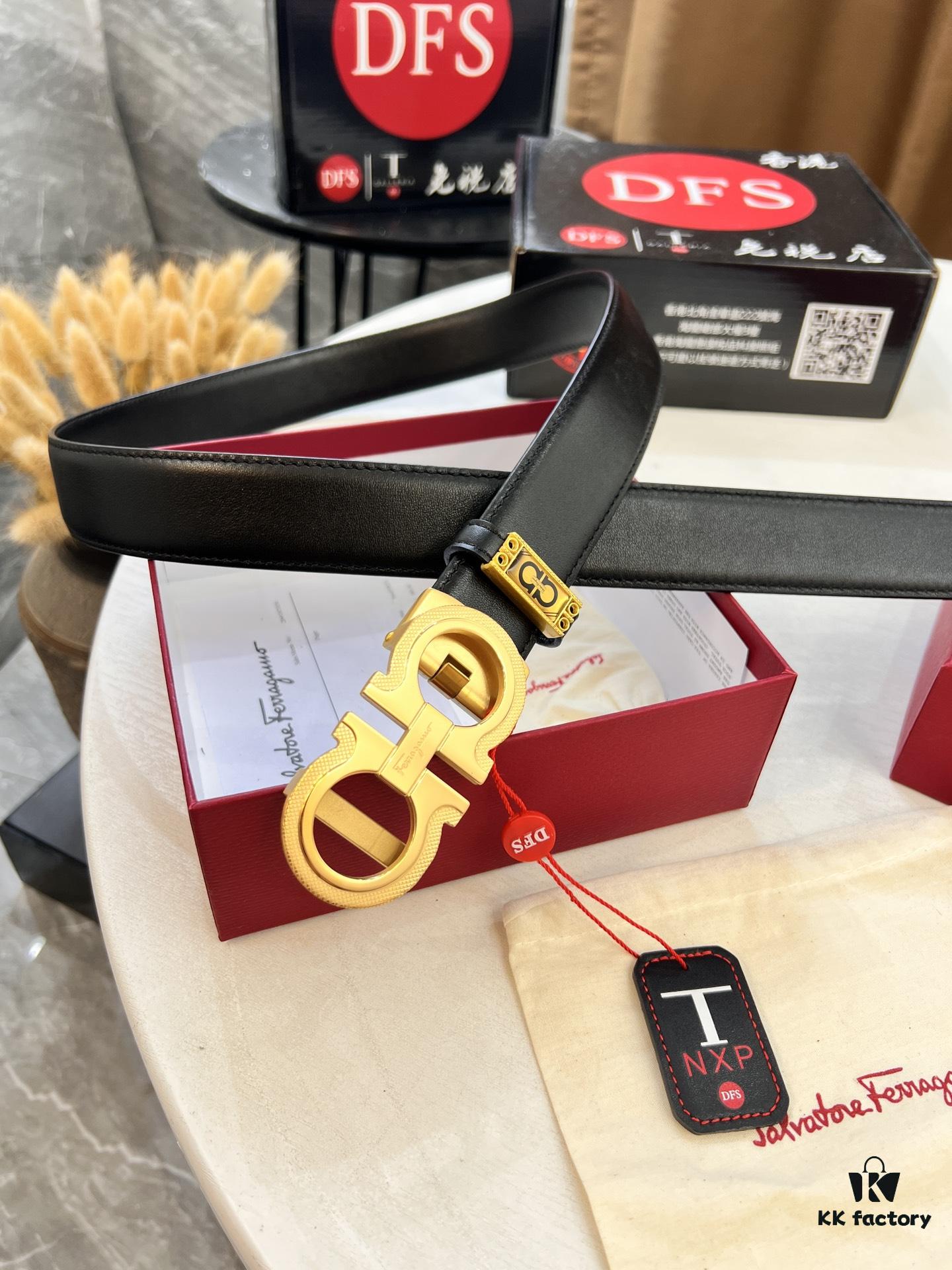 Arrival 🎺🎺 Genuine Photography, Ferragamo Automatic Series Men's Belt, ZP Molded 8-Shaped Beveled Pattern with Stainless Steel Hardware, Business Belt, Imported Xiao Ferragamo Plain Full-Grain Cowhide, Automatic Tooth Slide, Width 3.5 cm