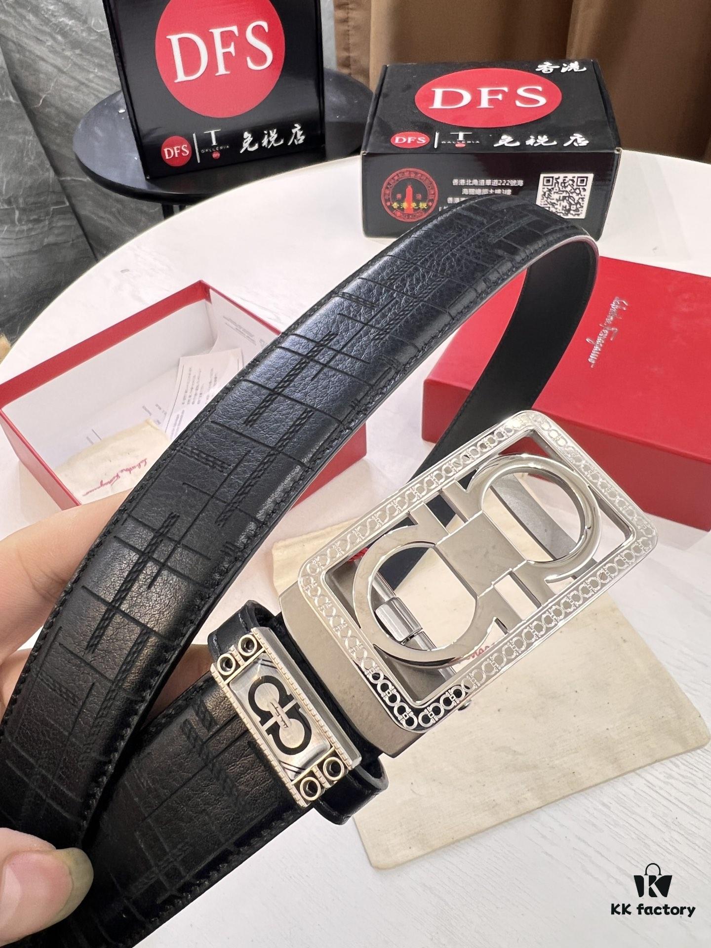 Arrival of FilArgmou Automatic Men's Leather Belt with 8-Shaped Beveled Pattern, Stainless Steel Hardware, and Genuine Woven Top-Grain Cowhide