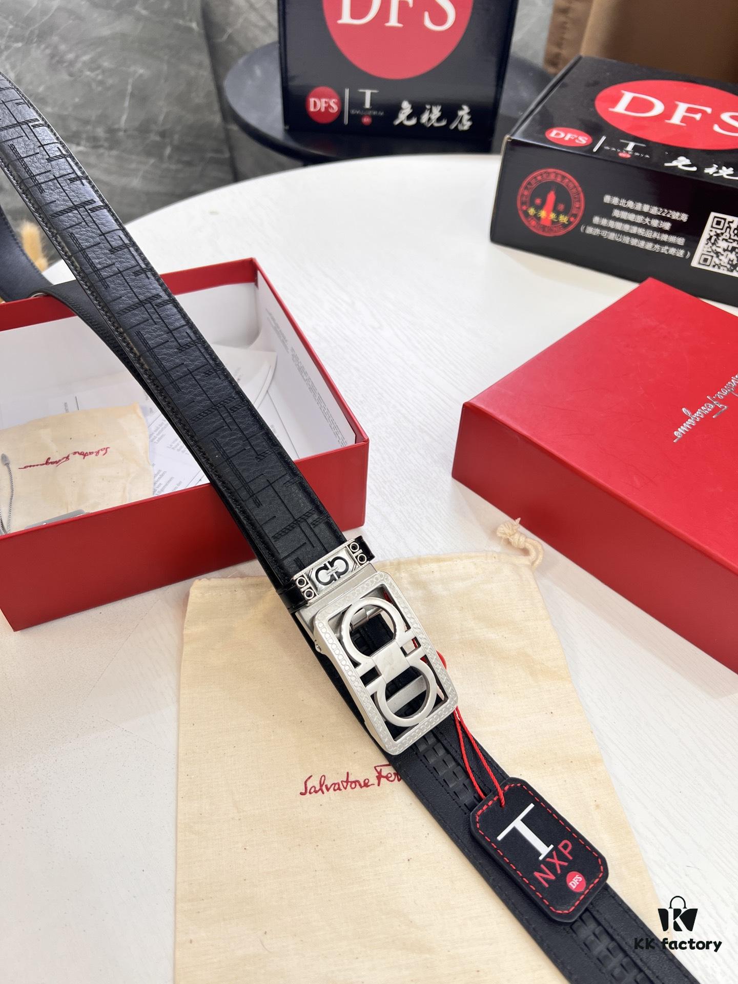 Arrival of FilArgmou Automatic Men's Leather Belt with 8-Shaped Beveled Pattern, Stainless Steel Hardware, and Genuine Woven Top-Grain Cowhide