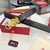Salvatore Ferragamo Men's Automatic Belt, Imported Top-Grade Full-Grain Calfskin, Steel Hardware, 3.5cm Width