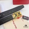 Top-Tier Salvatore Ferragamo Belt, Authentic Hong Kong Duty-Free Gift Box, 8-Shaped Genuine Hardware, Imported Cowhide with Embossed Logo, Adjustable Length