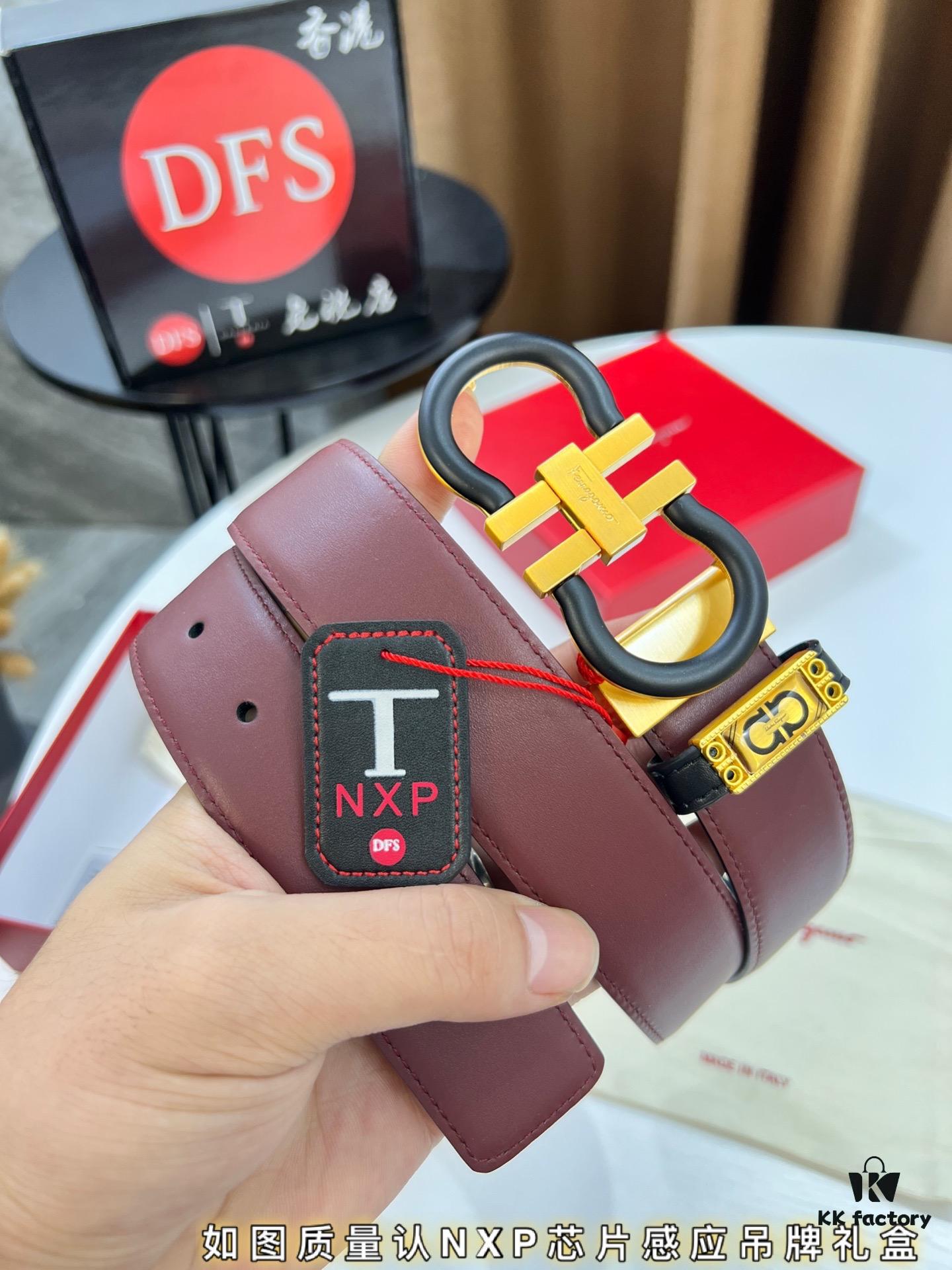 Ferragamo Belt, Hong Kong Duty-Free Gift Box (NXP Tag with Authenticity Chip Recognizable on Official Website)