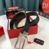 Salvatore Ferragamo Men's Belt, Genuine Top Grain Cowhide, Reversible Design, 3.5cm Width, Stainless Steel '8' Pin Buckle, Adjustable Length, Ideal Gift