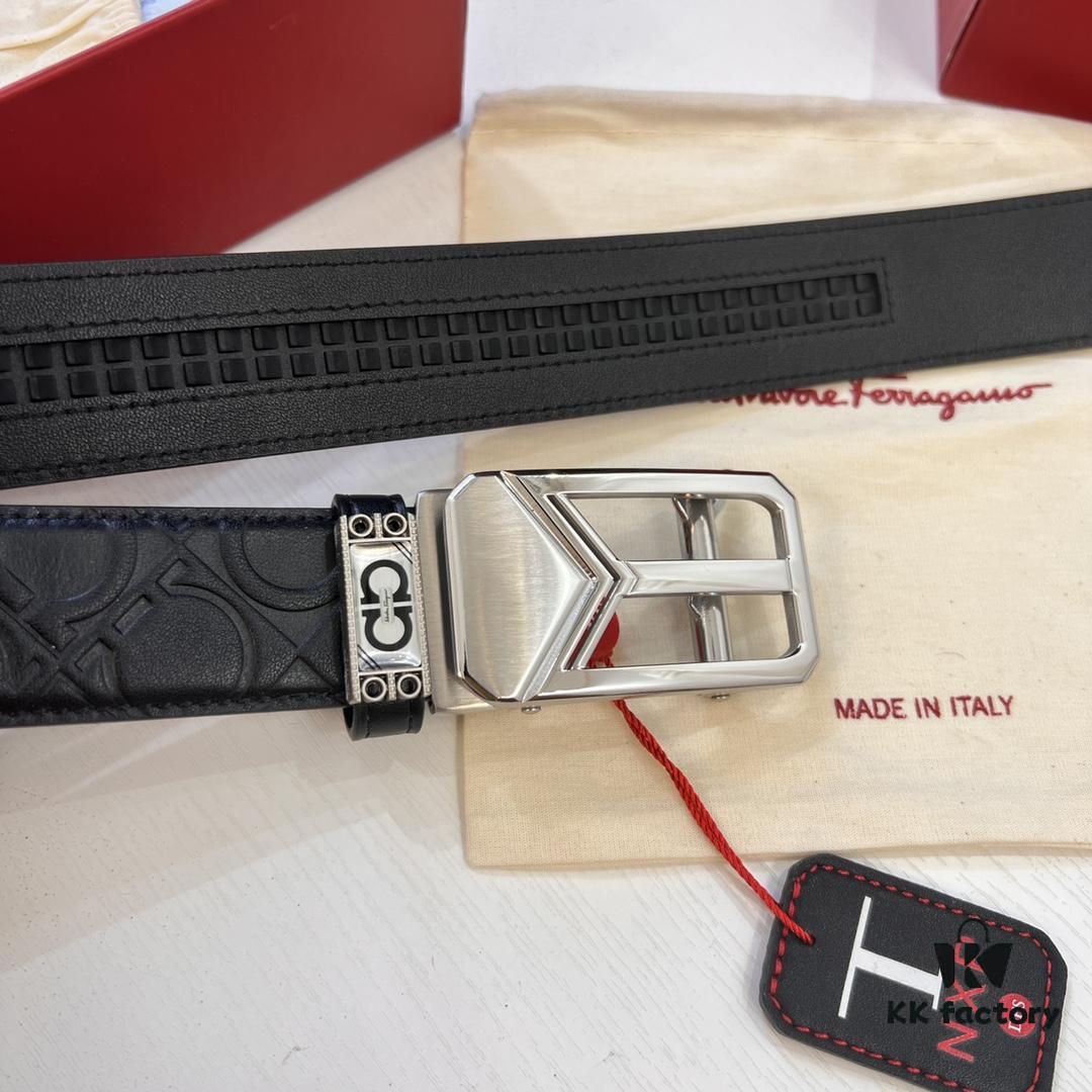 Arrival of Filagrand Automatic Men's Leather Belt with ZP Molded 8-Shaped Beveled Pattern and Stainless Steel Hardware