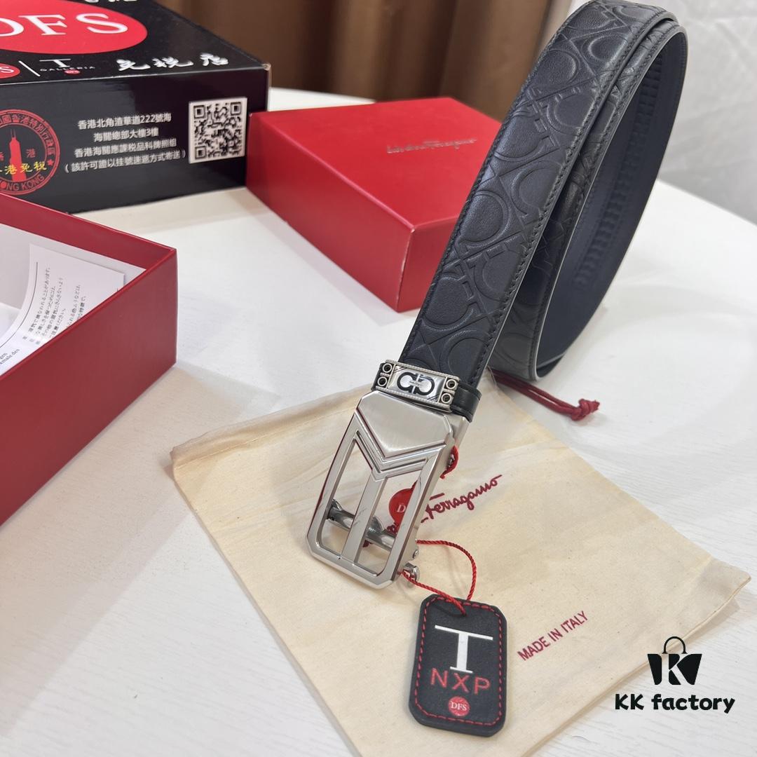 Arrival of Filagrand Automatic Men's Leather Belt with ZP Molded 8-Shaped Beveled Pattern and Stainless Steel Hardware