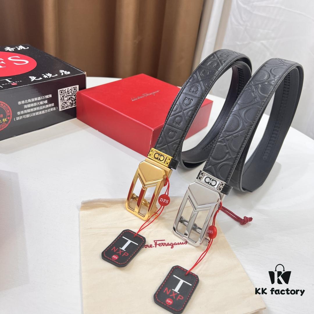 Arrival of Filagrand Automatic Men's Leather Belt with ZP Molded 8-Shaped Beveled Pattern and Stainless Steel Hardware