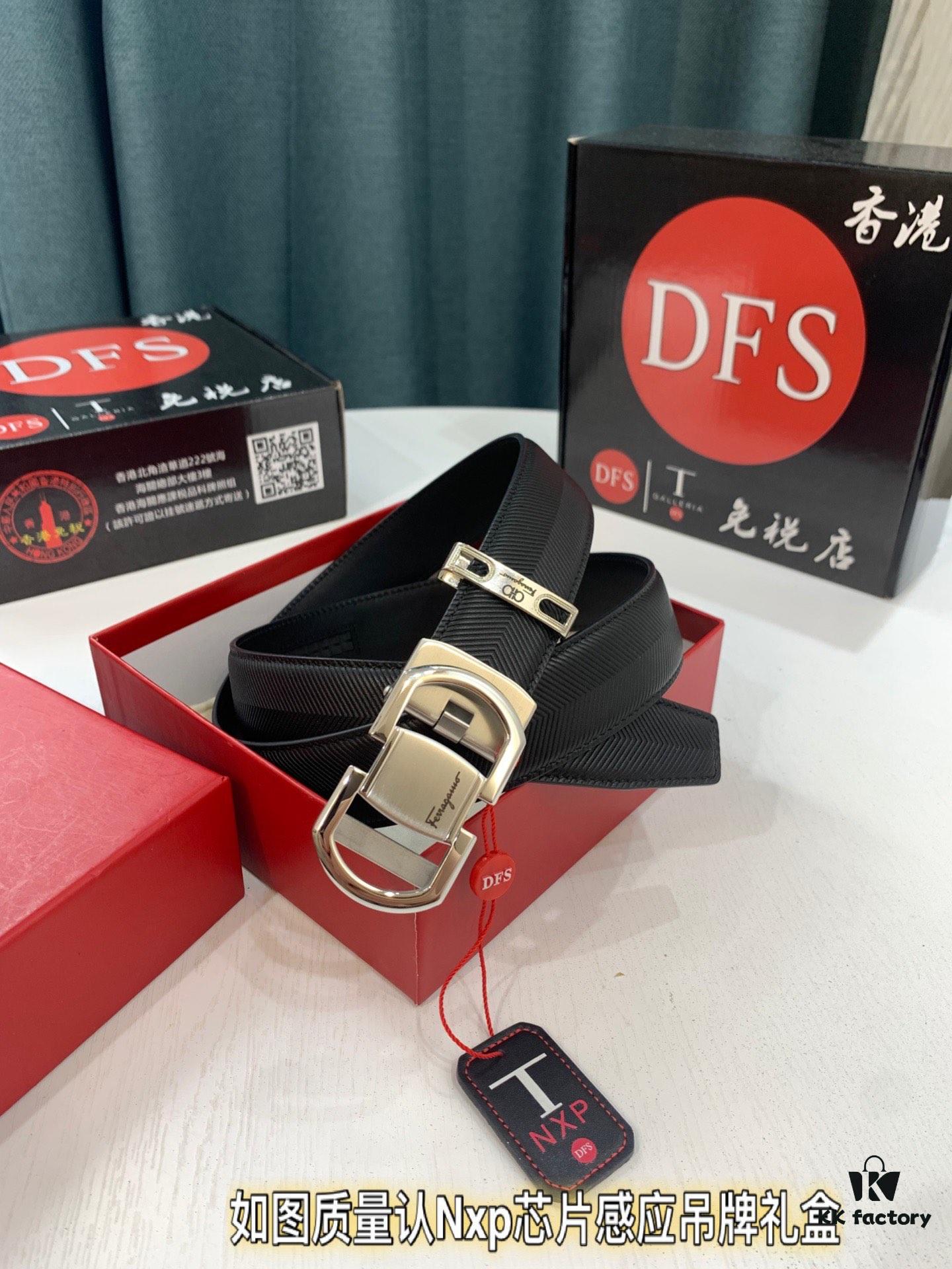 Arrival 🎺🎺 Real Product Photography, Ferragamo Automatic Series Men's Belt, ZP Molded 8-Shaped Weave with Stainless Steel Hardware, Business Belt, Imported Genuine Ferragamo Arrow Pattern Top-Grain Calfskin, Automatic Adjusting Buckle, 3.5 cm Width