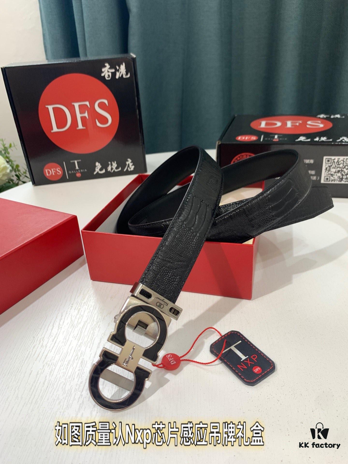 SALUTE Recommend 🎺🎺 Authentic Filigree Automatic Belt, 2023 Newest Style, Crocodile Grain Top Layer Cowhide, 3.5cm Width, Premium Business Dress Belt with Smooth Slide Closure