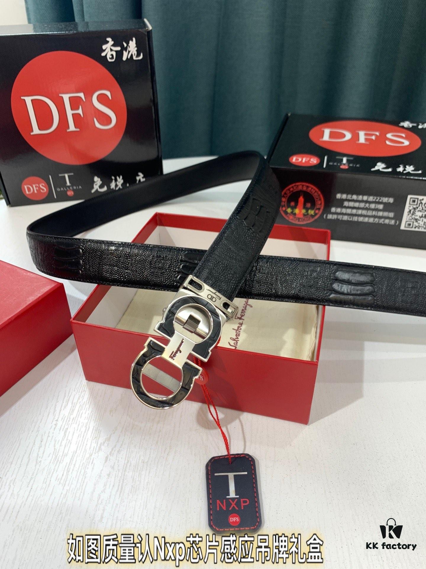 SALUTE Recommend 🎺🎺 Authentic Filigree Automatic Belt, 2023 Newest Style, Crocodile Grain Top Layer Cowhide, 3.5cm Width, Premium Business Dress Belt with Smooth Slide Closure