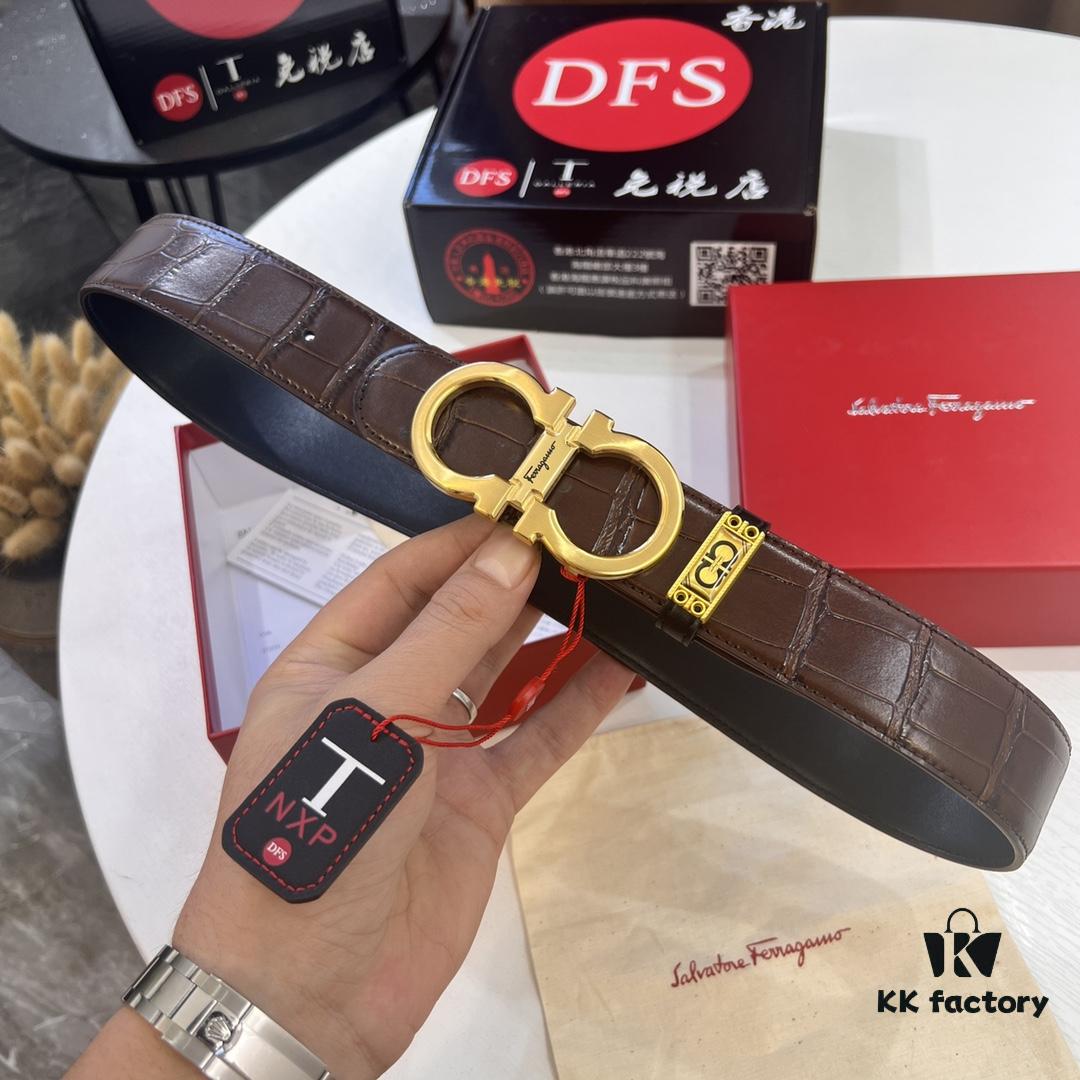 Top Brand Belt, Hong Kong Duty-Free T Gift Box, Anti-Counterfeit QR Code Authentication, Hong Kong SAR Address, New 8-Shaped Authentic Hardware, Precision Craftsmanship, Original Mold Logo with Steel Stamp, New Hot Product Firenze - Ferragamo