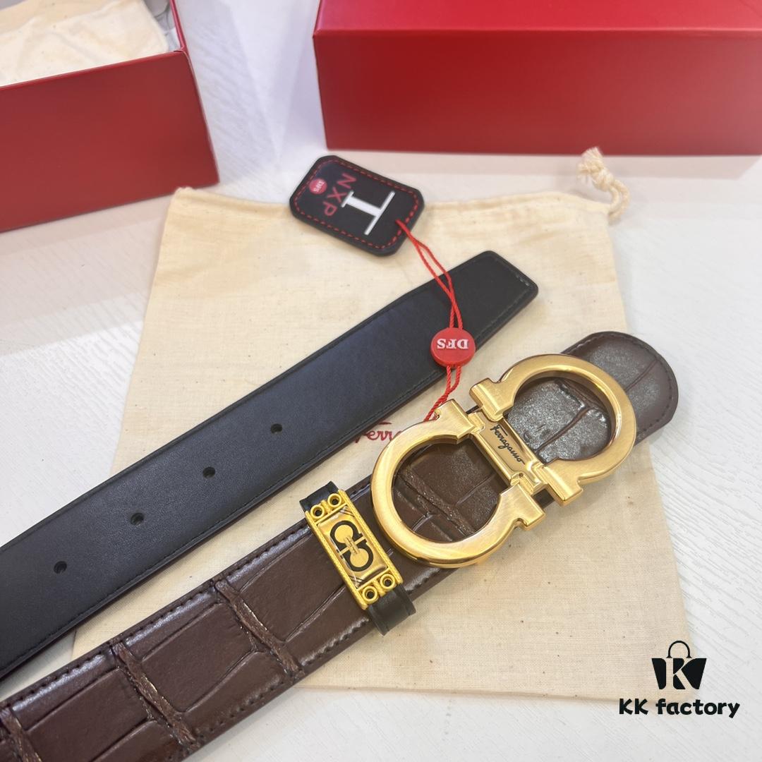 Top Brand Belt, Hong Kong Duty-Free T Gift Box, Anti-Counterfeit QR Code Authentication, Hong Kong SAR Address, New 8-Shaped Authentic Hardware, Precision Craftsmanship, Original Mold Logo with Steel Stamp, New Hot Product Firenze - Ferragamo