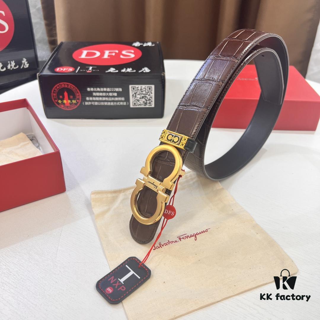 Top Brand Belt, Hong Kong Duty-Free T Gift Box, Anti-Counterfeit QR Code Authentication, Hong Kong SAR Address, New 8-Shaped Authentic Hardware, Precision Craftsmanship, Original Mold Logo with Steel Stamp, New Hot Product Firenze - Ferragamo