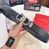 Top-tier Salvatore Ferragamo Belt, Hong Kong Duty-Free T Gift Box, Anti-Counterfeit QR Code Authentication, New '8' Shaped Original Hardware, Precision Craftsmanship, Genuine Logo Steel Stamp, Imported Embossed Top-Grain Calfskin from German OEM Manufacturer