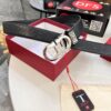 Ferragamo Men's Belt, Genuine First-Layer Calfskin with Double-Sided Usage, 3.5cm Width, Stainless Steel Buckle, Adjustable Length