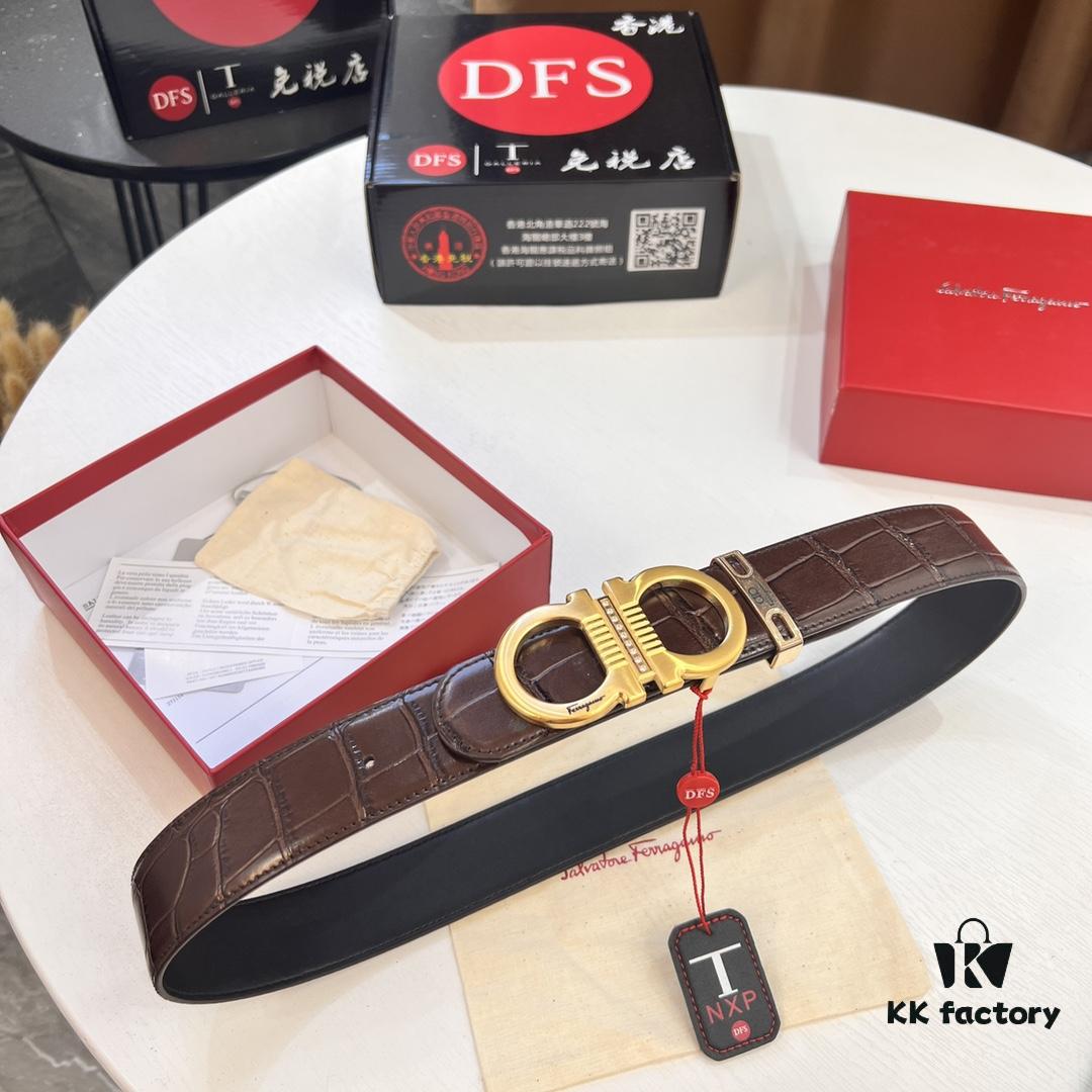 Top-tier Belt, Hong Kong Duty-Free T Gift Box, Anti-Counterfeit QR Code Authentication, Hong Kong SAR Address, New 8-Shaped Authentic Hardware, Precision Craftsmanship, Genuine Molded Logo with Steel Stamp, New Hit Product🔥 Ferragamo