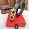 Top-Tier Salvatore Ferragamo Style Belt, Hong Kong Duty-Free T Gift Box, 8-Shape Authentic Hardware, Genuine Crocodile Grain Full-Grain Leather, German Manufactured