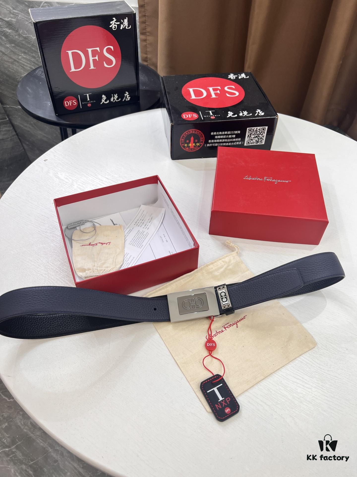 Shop Owner Recommended Filagrano Men's Belt, Genuine Imported Split-Grain Top-Layer Cowhide, Reversible Design, 3.5cm Width, New Minimalist Stainless Steel Hardware