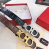 Top-tier Salvatore Ferragamo Belt, Authentic Hong Kong Duty-Free T Gift Box, 8-Shape Genuine Hardware, Full-Grain Crocodile-Texture Calfskin Leather, German-Made Craftsmanship