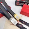 Salvatore Ferragamo Men's Belt, Genuine First-Layer Calfskin with Double-Sided Usage, New Simple Steel Hardware, 3.5cm Width