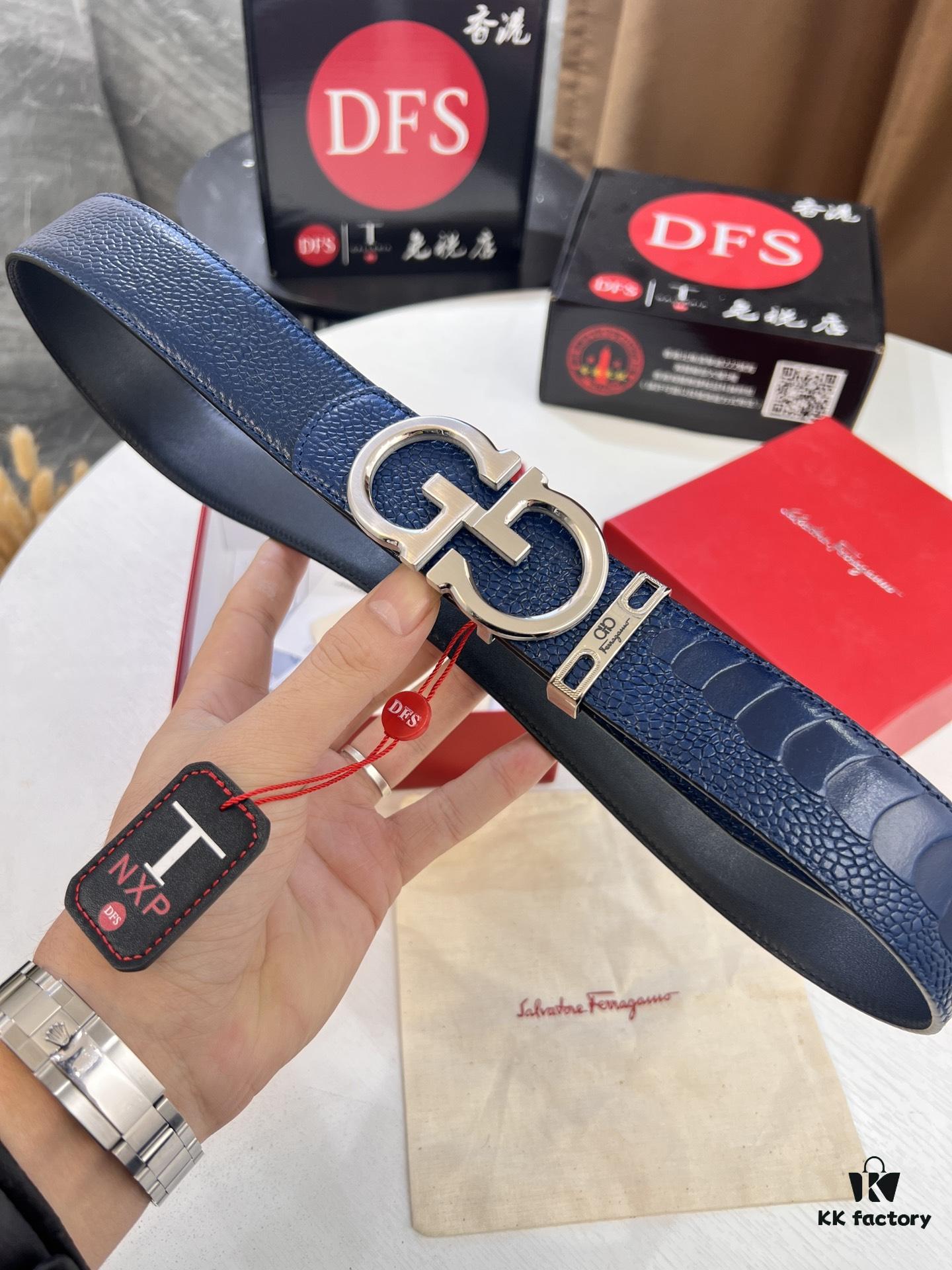 Top-tier Belt, Hong Kong Duty-Free T Gift Box, Anti-Counterfeit QR Code Authentication, Hong Kong SAR Address, New 8-Shaped Authentic Hardware, Precision Polishing, Original Mold Logo with Engraving, New Hot Product Flame Ferragamo