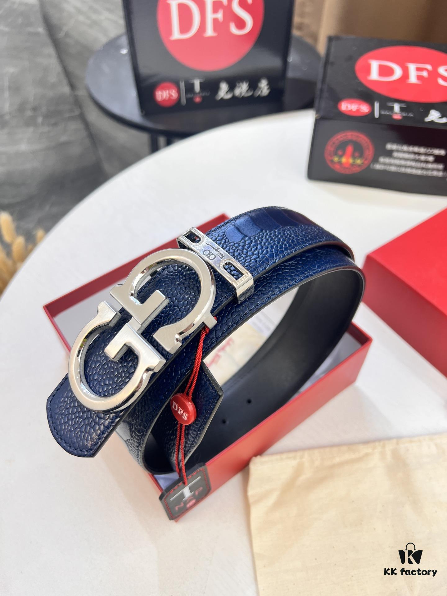 Top-tier Belt, Hong Kong Duty-Free T Gift Box, Anti-Counterfeit QR Code Authentication, Hong Kong SAR Address, New 8-Shaped Authentic Hardware, Precision Polishing, Original Mold Logo with Engraving, New Hot Product Flame Ferragamo