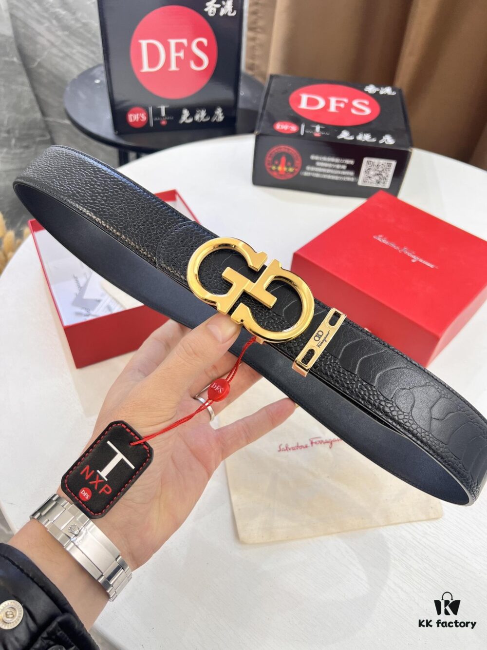 Top-tier Belt, Hong Kong Duty-Free T Gift Box, Anti-Counterfeit QR Code Authentication, Hong Kong SAR Address, New 8-Shaped Genuine Hardware, Precision Craftsmanship, Authentic Molded Logo with Engraving, New Hot Product Flagraux