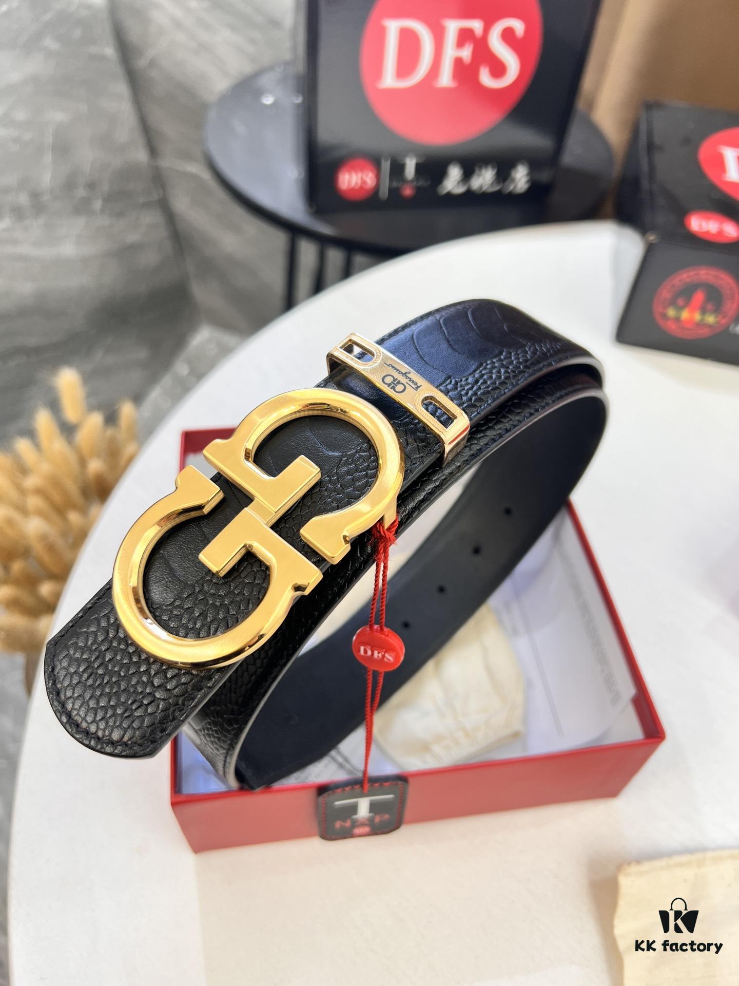 Top-tier Belt, Hong Kong Duty-Free T Gift Box, Anti-Counterfeit QR Code Authentication, Hong Kong SAR Address, New 8-Shaped Genuine Hardware, Precision Craftsmanship, Authentic Molded Logo with Engraving, New Hot Product Flagraux