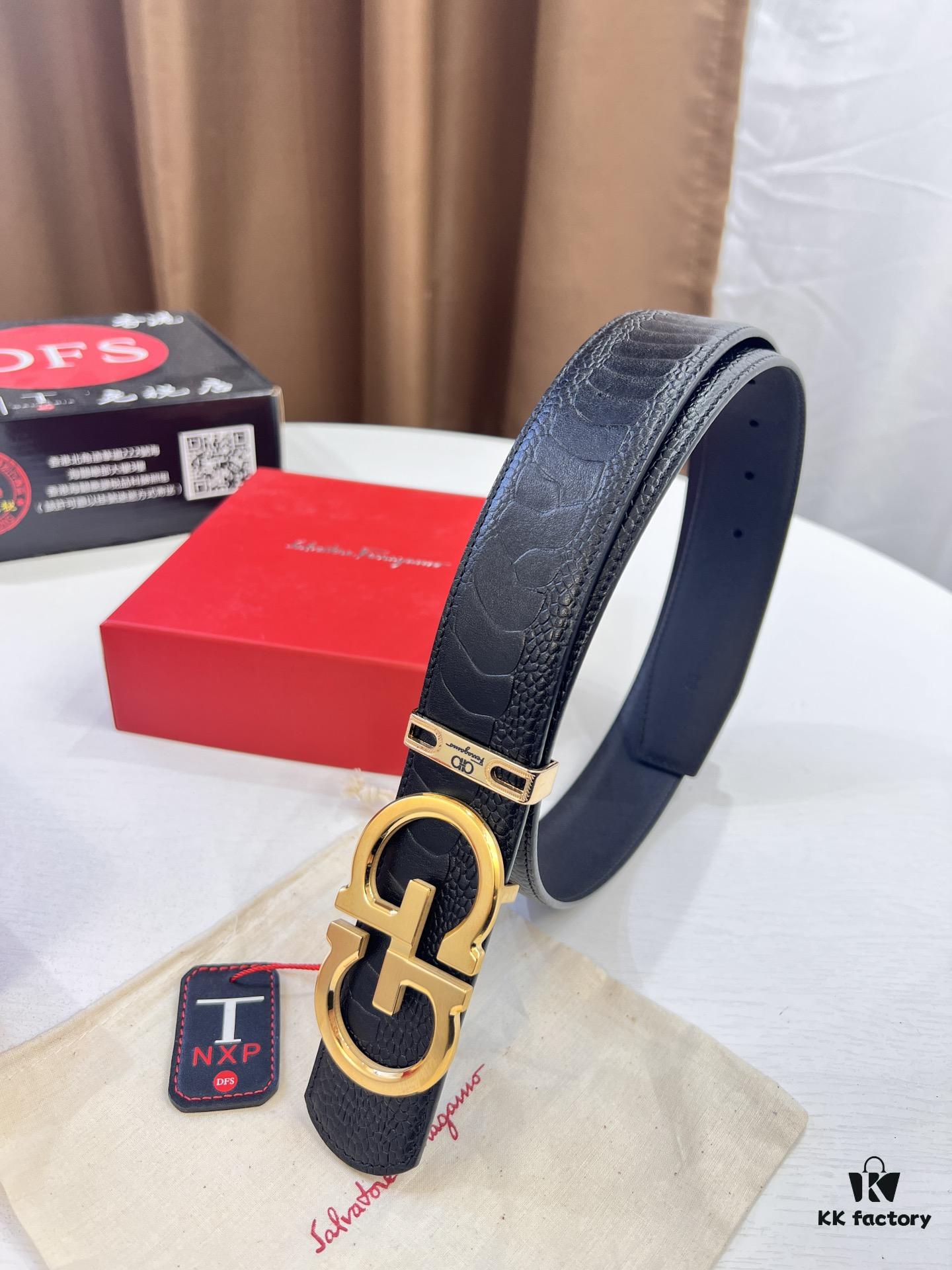 Top-tier Belt, Hong Kong Duty-Free T Gift Box, Anti-Counterfeit QR Code Authentication, Hong Kong SAR Address, New 8-Shaped Genuine Hardware, Precision Craftsmanship, Authentic Molded Logo with Engraving, New Hot Product Flagraux
