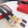 Arrival of Salvatore Ferragamo Men's Automatic Series Leather Belt with ZP Molded 8-Shaped Beveled Pattern and Stainless Steel Hardware