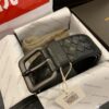 Shipped in Real Shot 🌎 CDF Sanya Tax-Free Genuine Product Level [Retail Gift Box] Bottega Veneta 4.0 Width Original Factory Quality Black Veal Leather