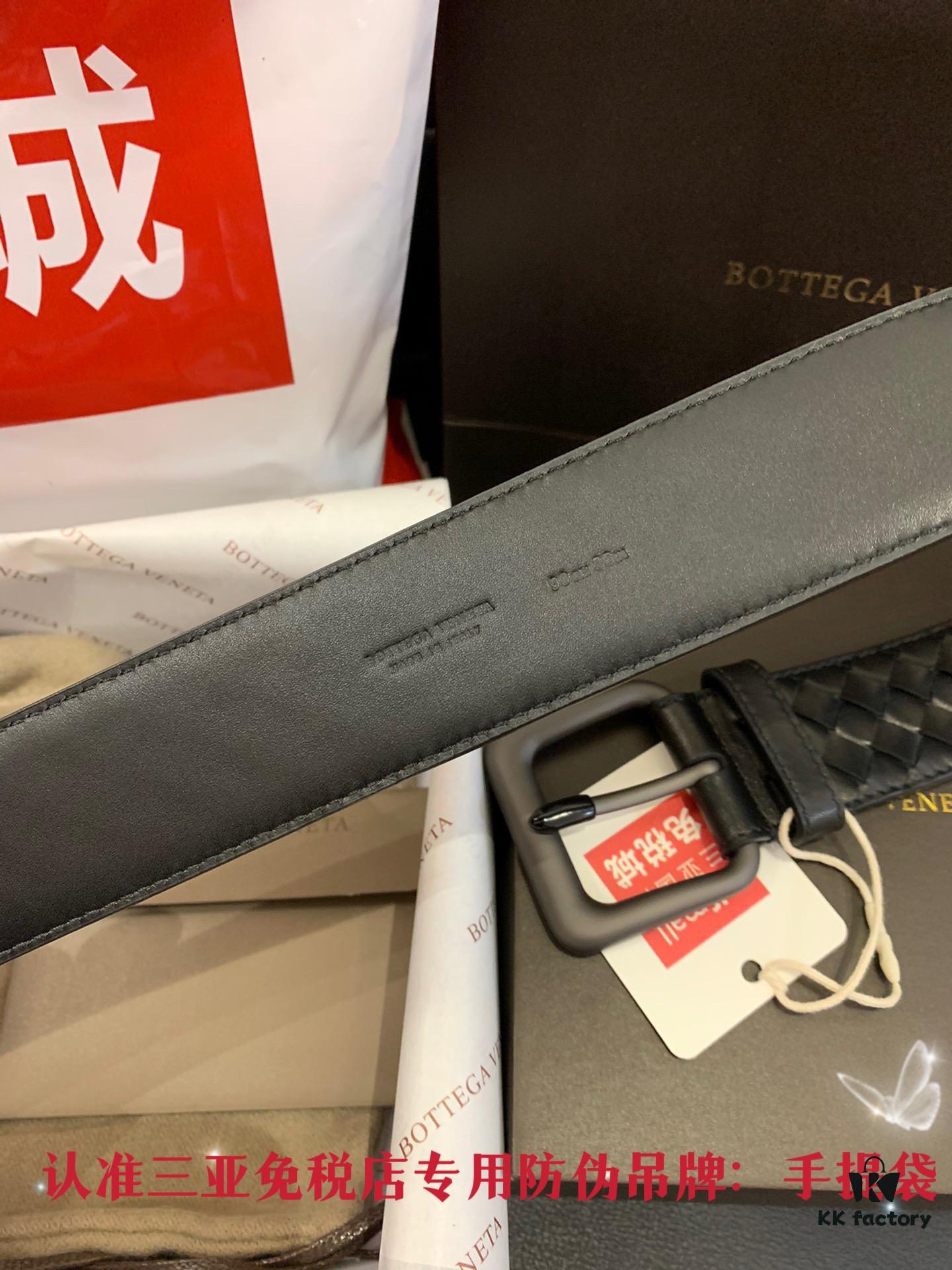 Shipped in Real Photos 🌎 CDF Sanya Tax-Free Genuine Bottega Veneta Cabinet Gift Set ✧ 4.0cm Wide Original Factory Quality Calfskin Black