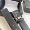 Prada Style Hong Kong Duty-Free Gift Box (NXP Tag with Anti-Counterfeit Chip, Official Website Verifiable), Square Buckle Metal Hardware, Electroplated and Polished Finish, Men's Popular Belt for Formal Wear