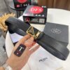 Prada Style Hong Kong Duty-Free Gift Box Leather Belt - Cross-Grain Calfskin with NXP Anti-Counterfeit Chip, Polished Metal Buckle, 3.5cm Width