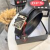 Prada Style Hong Kong Duty-Free Gift Box (NXP Tag with Official Website Recognition, Genuine Anti-Counterfeit Chip), Square Buckle Hardware, Electroplated and Polished Finish, Men's Popular Belt for Formal Wear