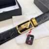 Prada Automatic Buckle Belt, Genuine Crocodile-Textured Top Layer Imported Leather, 3.5cm Width, Smooth Slide Track Closure