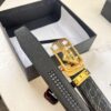 Prada Automatic Buckle Belt, Genuine Crocodile-Textured Top Layer Imported Leather, 3.5cm Width, Smooth Slide Track Closure