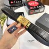Prada Automatic Buckle Belt, Premium Calfskin with Crocodile Texture, 3.5 cm Width, Top-Quality Business Leather Belt