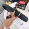 Prada-Inspired V, Hong Kong Duty-Free Gift Box (NXP RFID Tag Recognizable on Official Website, Authentic Anti-Counterfeit Chip) Triangle Hanging Buckle Hardware, Electroplated and Polished, Double-Sided Wear Unisex Belt